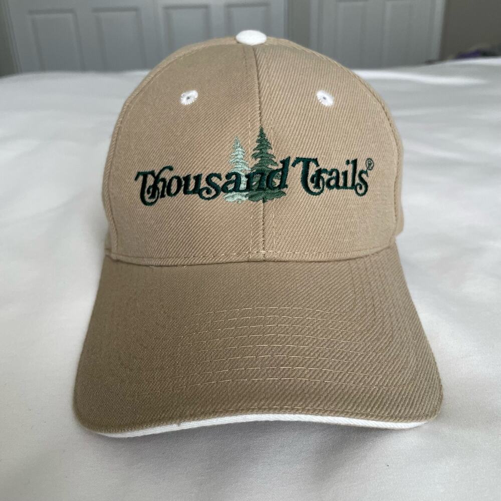 Thousand Trails Mens Brown Camping Hat One Size Adjustable Baseball Cap Outdoors